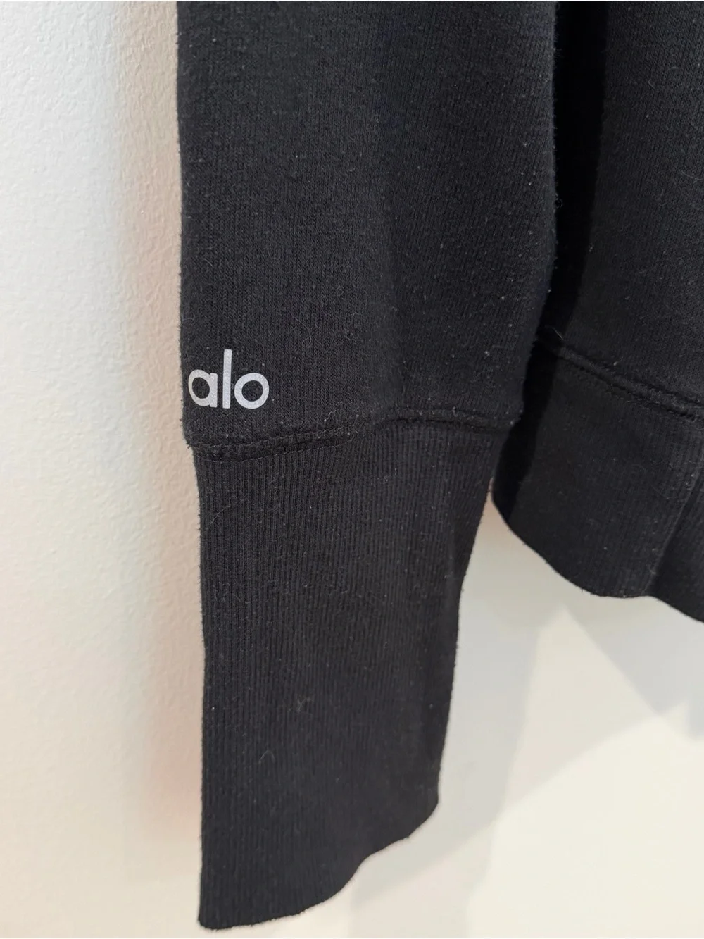 Alo Yoga Black Sweatshirt Crewneck with Mesh Athleisure